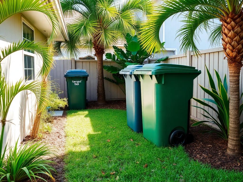 Tidy, organized side-yard
